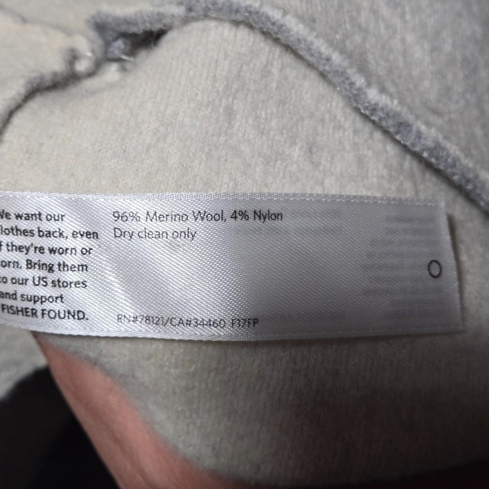 Eileen Fisher Boiled Merino Wool Heather Gray Zip Front Knit Mid Length Jacket M - Picture 6 of 8